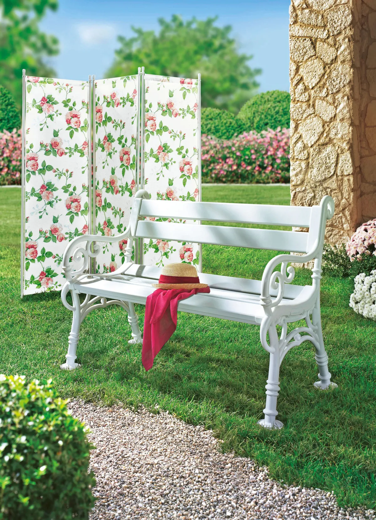 Outlet BADER Gartenbank aus Voll-Kunststoff WEISS