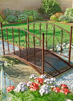 Online BADER Gartenbrücke aus Metall ROSTFARBEN