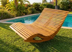 Sale BADER Garten Liege aus Akazienholz braun