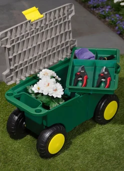 Outlet BADER Garten-Rollwagen mit Box grün-grau-gelb