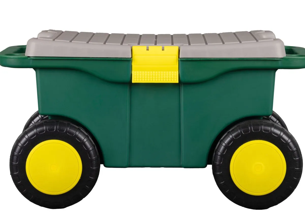 Outlet BADER Garten-Rollwagen mit Box grün-grau-gelb