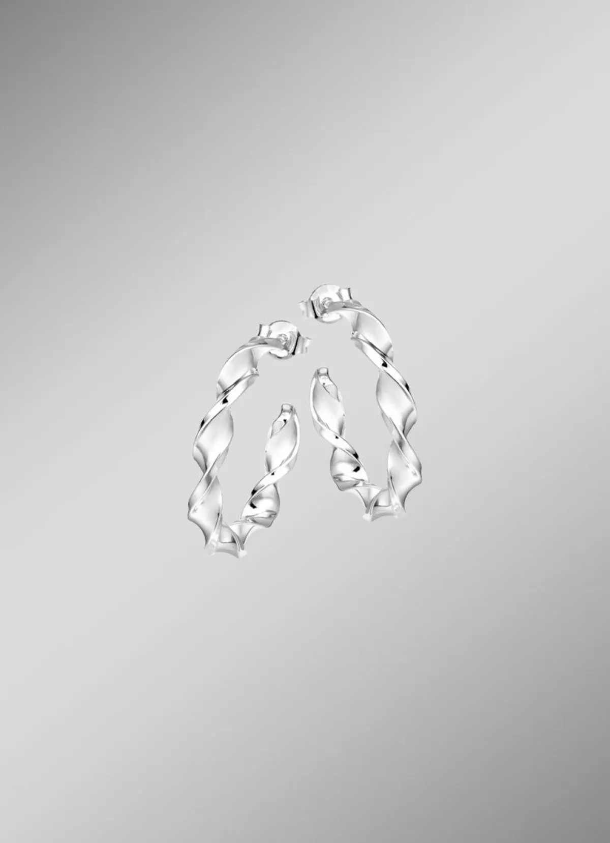 BADER Gedrehte Creolen in edlem Silber 925/- fein
