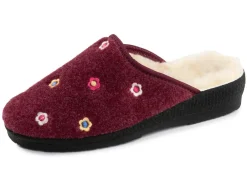 Outlet BADER Gefütterte Damen-Hausschuhe, mit Schurwolle BORDEAUX