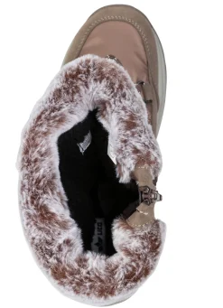 BADER Gefütterte Damen-Stiefel, Winterschuhe, mit Reißverschluss TAUPE