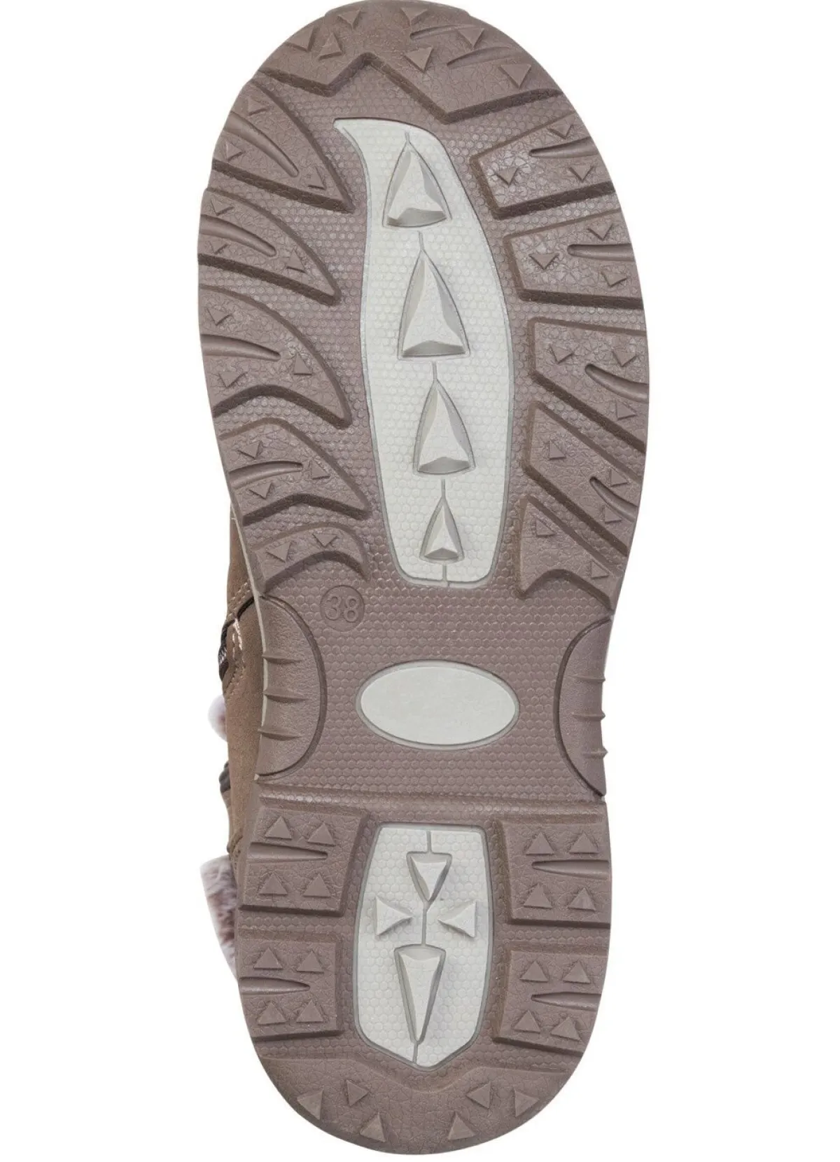 BADER Gefütterte Damen-Stiefel, Winterschuhe, mit Reißverschluss TAUPE