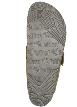BADER Gefütterte Herren-Clogs, mit Lammfell OLIV