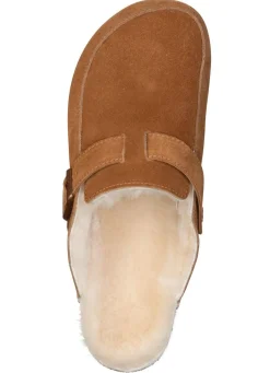 Sale BADER Gefütterte Herren-Clogs, mit Lammfell COGNAC