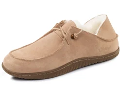 New BADER Gefütterte Herren-Slipper, Winterschuhe, mit Lammfell BEIGE