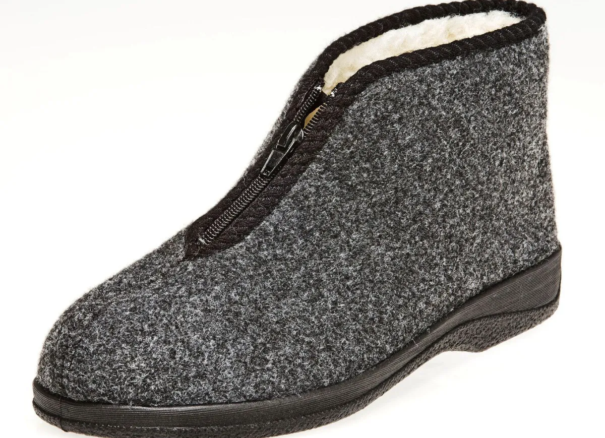 New BADER Gefütterte Herren-Stiefeletten, mit Schurwolle ANTHRAZIT
