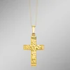 Hot BADER Gehämmerter Kreuz-Anhänger aus Gold