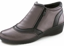 Discount Gemini , bequeme Damen-Boots, Weite H, mit herausnehmbarem Fußbett GRAU-SCHWARZ