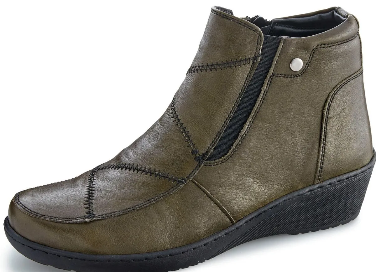 Discount Gemini , bequeme Damen-Boots, Weite H, mit herausnehmbarem Fußbett KHAKI