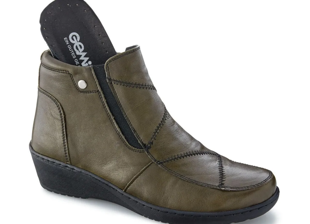 Discount Gemini , bequeme Damen-Boots, Weite H, mit herausnehmbarem Fußbett KHAKI