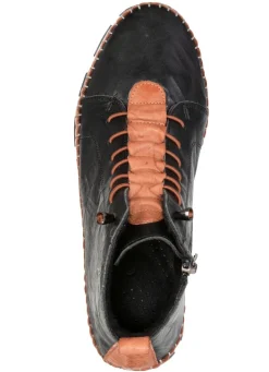 Discount Gemini , bequeme Damen-Boots, Weite G, mit herausnehmbarem Fußbett SCHWARZ-COGNAC