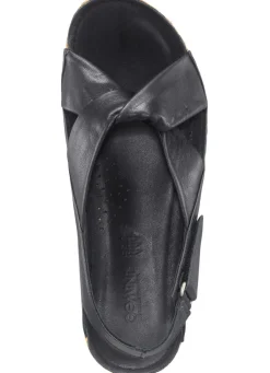 Outlet BADER Gemini, bequeme Damen-Sandalen, Weite G, mit Gummizug SCHWARZ