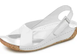 Discount BADER Gemini, bequeme Damen-Sandalen, Weite G, mit Gummizug WEISS