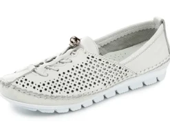 Gemini , bequeme Damen-Slipper, Weite G, mit herausnehmbarem Fußbett WEISS