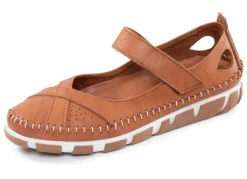 Gemini , bequeme Damen-Slipper, Weite G, mit herausnehmbarem Fußbett COGNAC