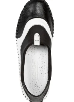 Online Gemini , bequeme Damen-Slipper, Weite G, mit herausnehmbarem Fußbett SCHWARZ-WEISS