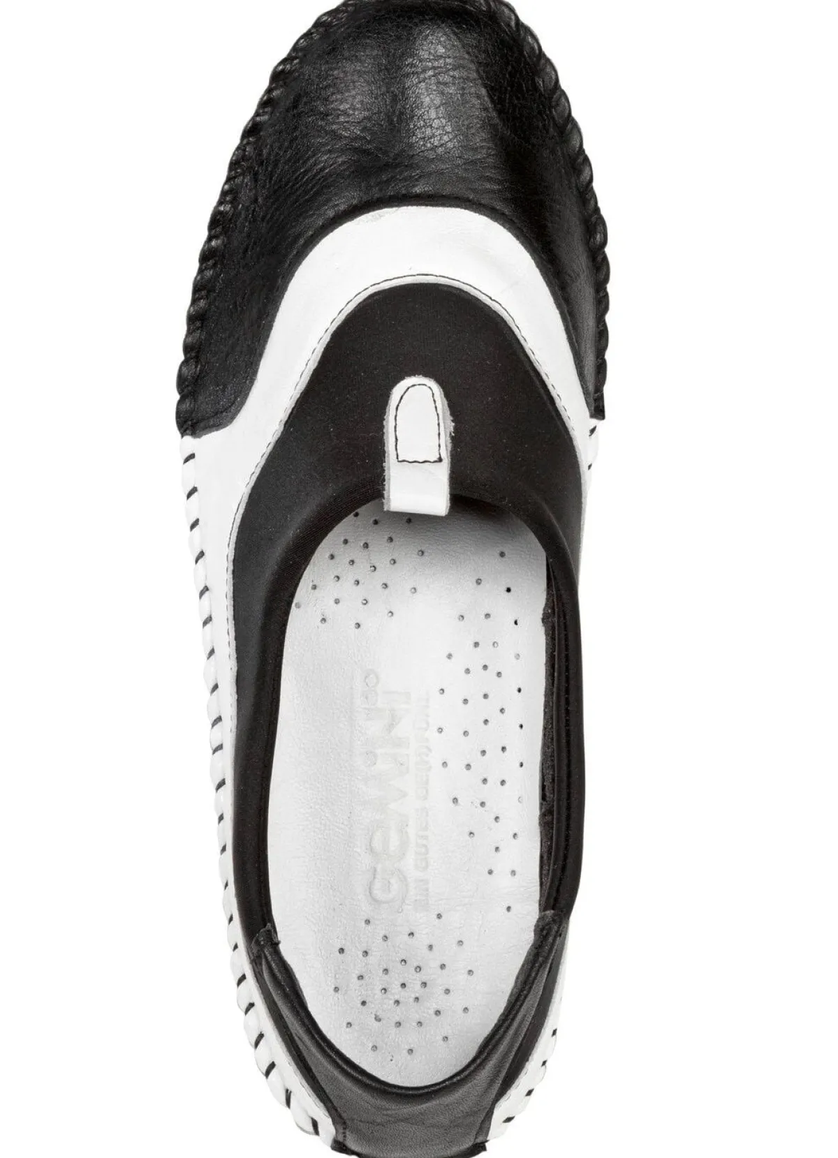 Online Gemini , bequeme Damen-Slipper, Weite G, mit herausnehmbarem Fußbett SCHWARZ-WEISS