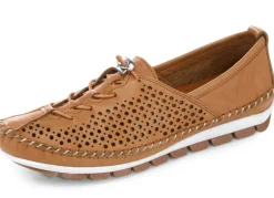 Clearance Gemini , bequeme Damen-Slipper, Weite G, mit herausnehmbarem Fußbett CAMEL