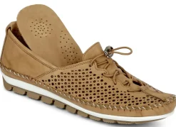 Clearance Gemini , bequeme Damen-Slipper, Weite G, mit herausnehmbarem Fußbett CAMEL