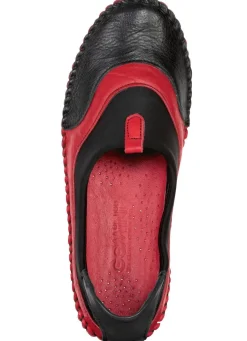 Sale Gemini , bequeme Damen-Slipper, Weite G, mit herausnehmbarem Fußbett SCHWARZ-ROT