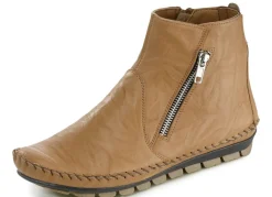 Hot Gemini , bequeme Damen-Stiefeletten, Weite G, mit herausnehmbarem Fußbett CAMEL