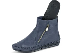 Outlet Gemini , bequeme Damen-Stiefeletten, Weite G, mit herausnehmbarem Fußbett BLAU