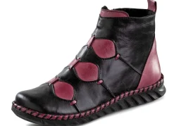 Best Gemini Bootie aus dezent schattiertem Rind-Nappaleder SCHWARZ-BORDEAUX