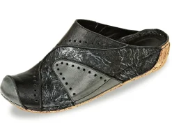 Discount Gemini , klassische Damen-Clogs, Weite G, mit Gummizug SCHWARZ-GRAU
