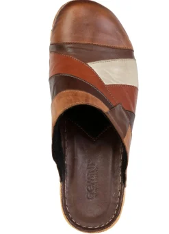 Best Gemini , klassische Damen-Clogs, Weite G, mit Gummizug BRAUN-MULTI
