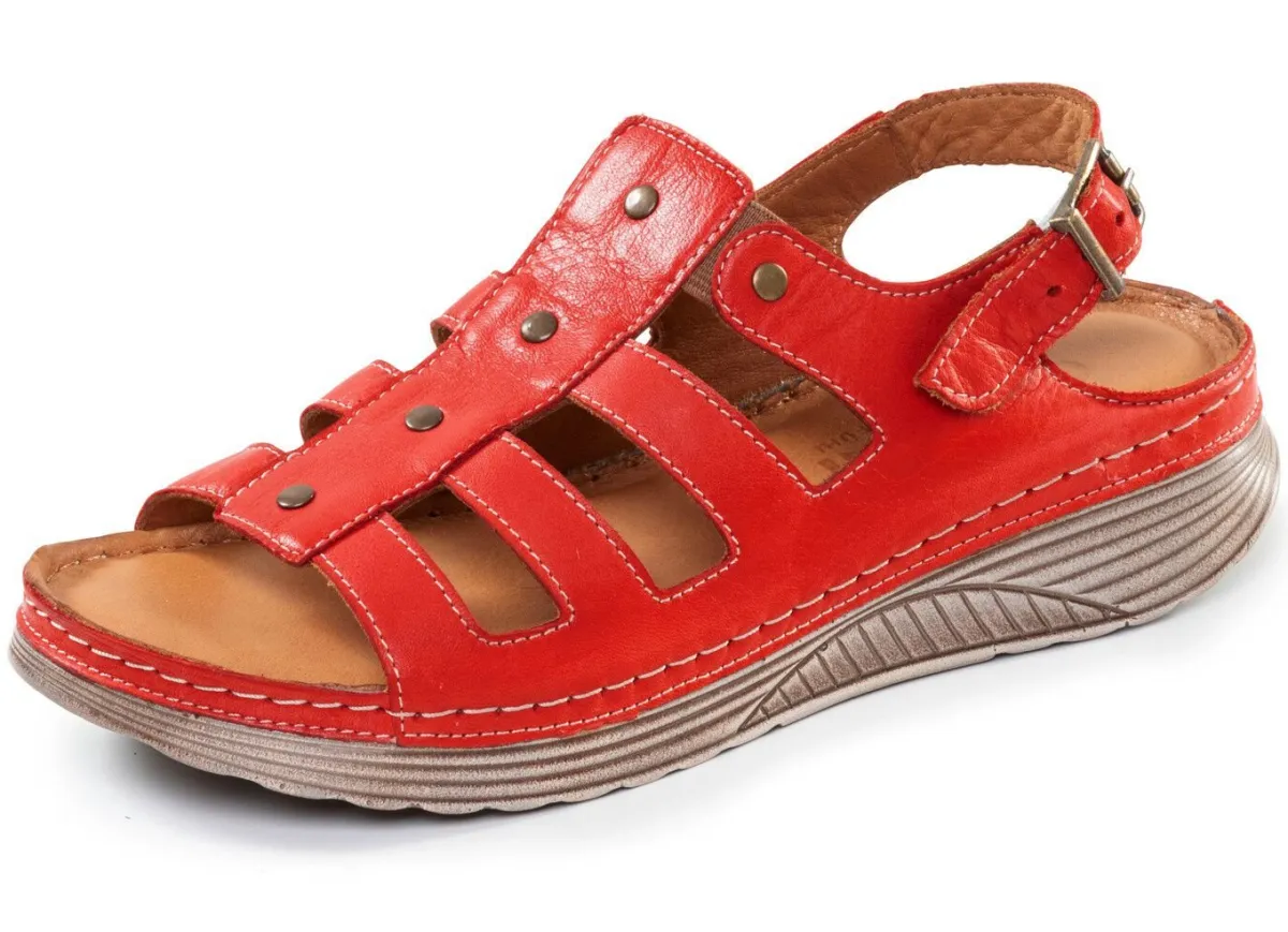Clearance Gemini , klassische Damen-Sandalen, Weite G, aus Leder ROT