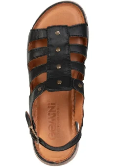 Discount Gemini , klassische Damen-Sandalen, Weite G, aus Leder SCHWARZ