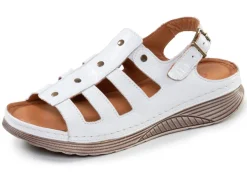 Clearance Gemini , klassische Damen-Sandalen, Weite G, aus Leder WEISS