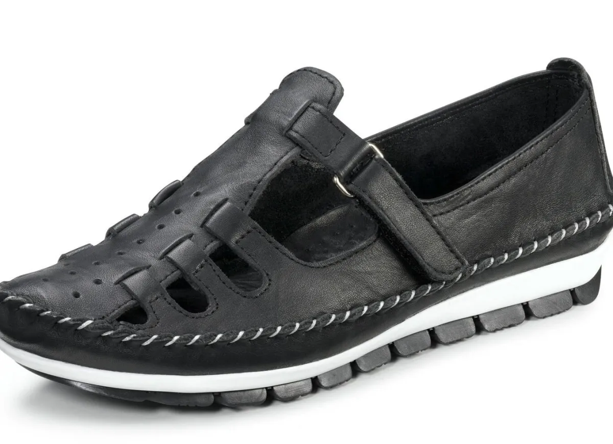 Hot Gemini , klassische Damen-Slipper, Weite G, mit herausnehmbarem Fußbett SCHWARZ