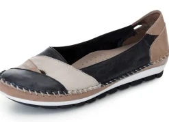 Hot Gemini , klassische Damen-Slipper, Weite G, mit herausnehmbarem Fußbett SCHWARZ-TAUPE