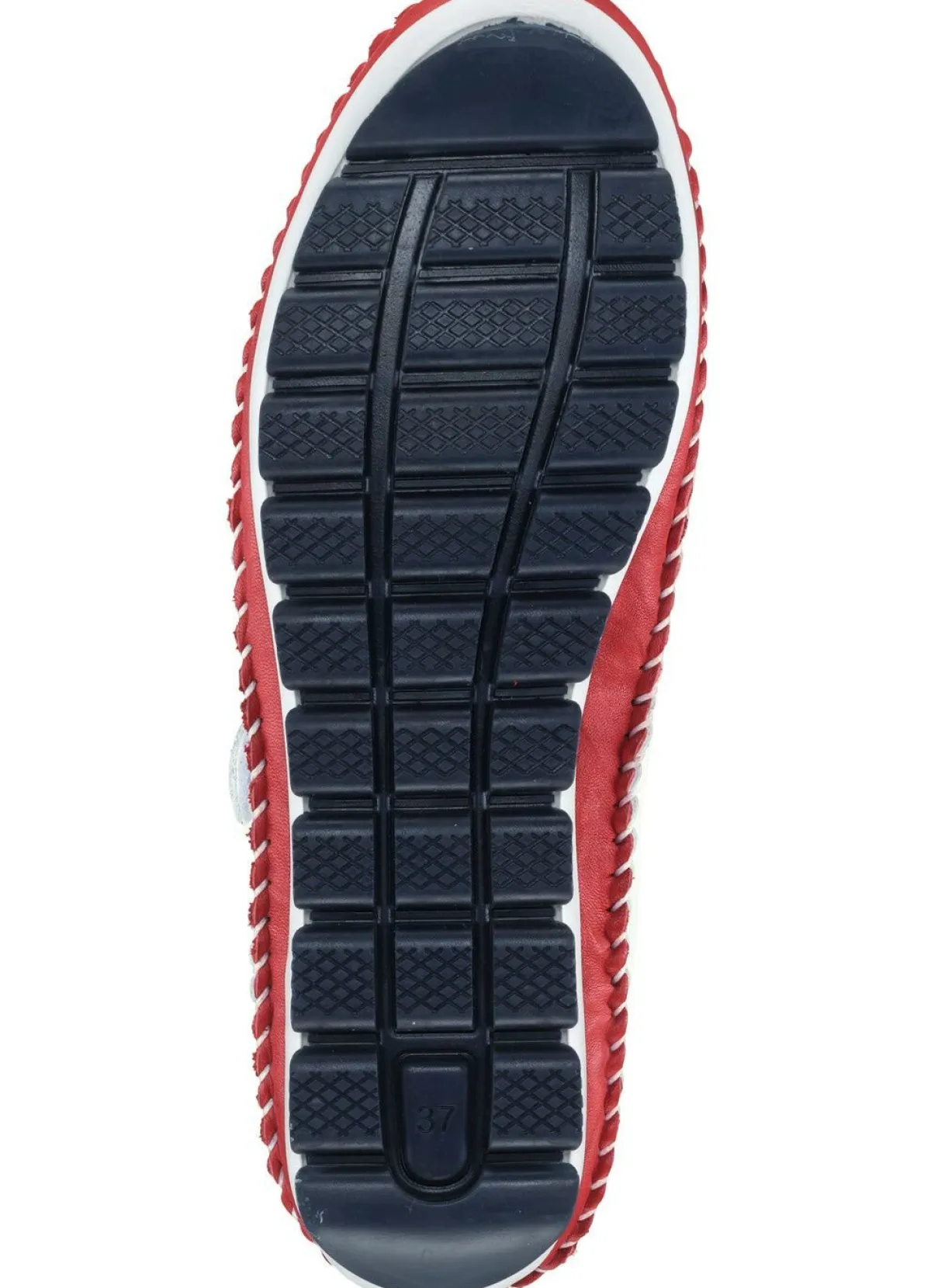 Gemini , klassische Damen-Slipper, Weite G, mit herausnehmbarem Fußbett WEISS-MARINE-ROT