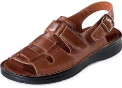 Sale Gemini , klassische Herren-Sandalen, mit Klettverschluss COGNAC