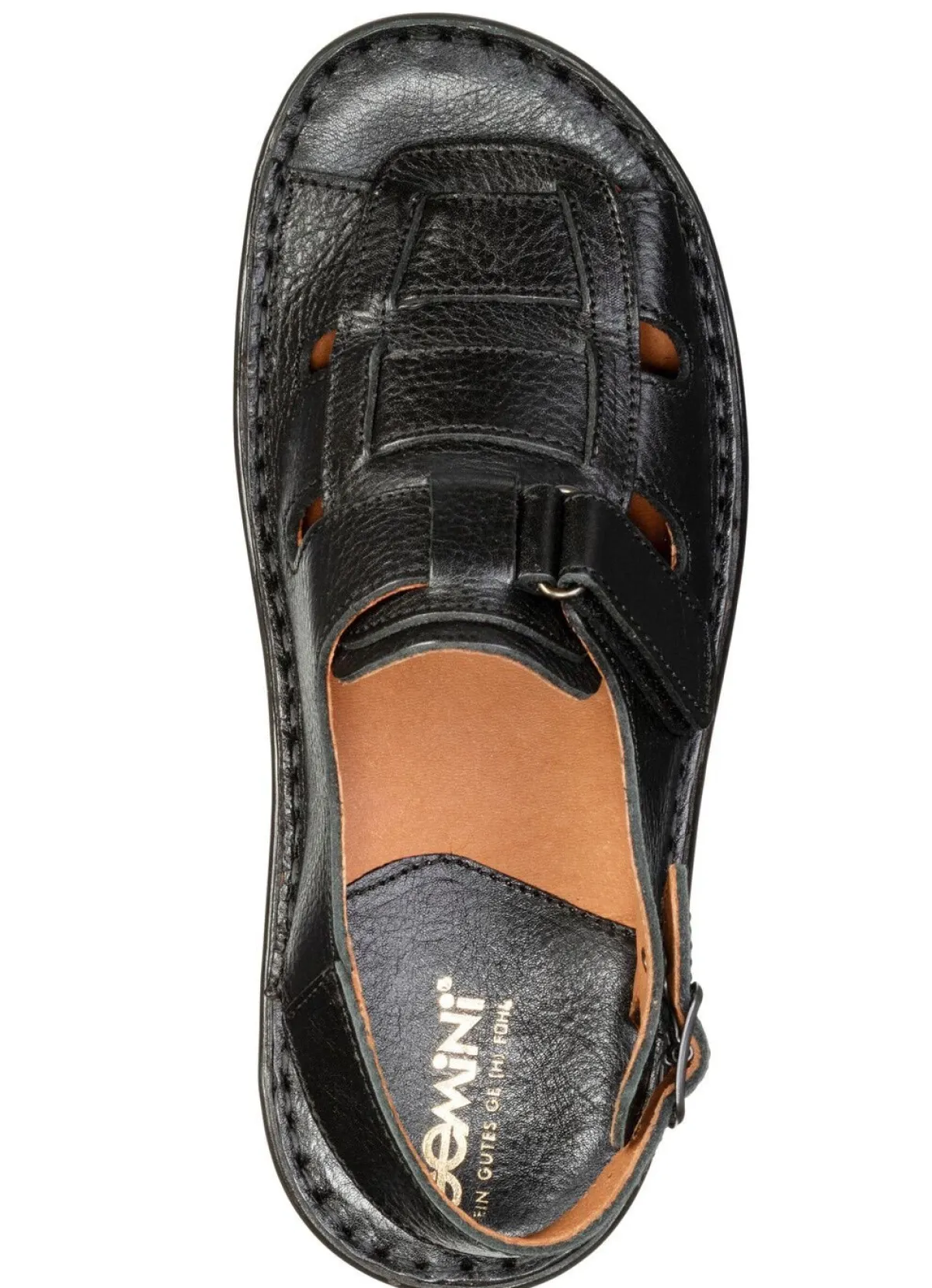 New Gemini , klassische Herren-Sandalen, mit Klettverschluss SCHWARZ