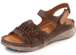 Sale Gemini , leichte Damen-Sandalen, Weite G, aus Leder BRAUN