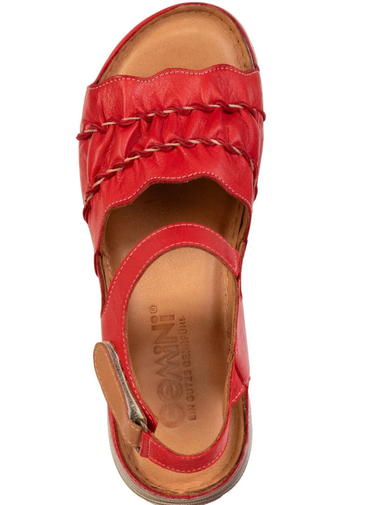 Online Gemini , leichte Damen-Sandalen, Weite G, aus Leder ROT