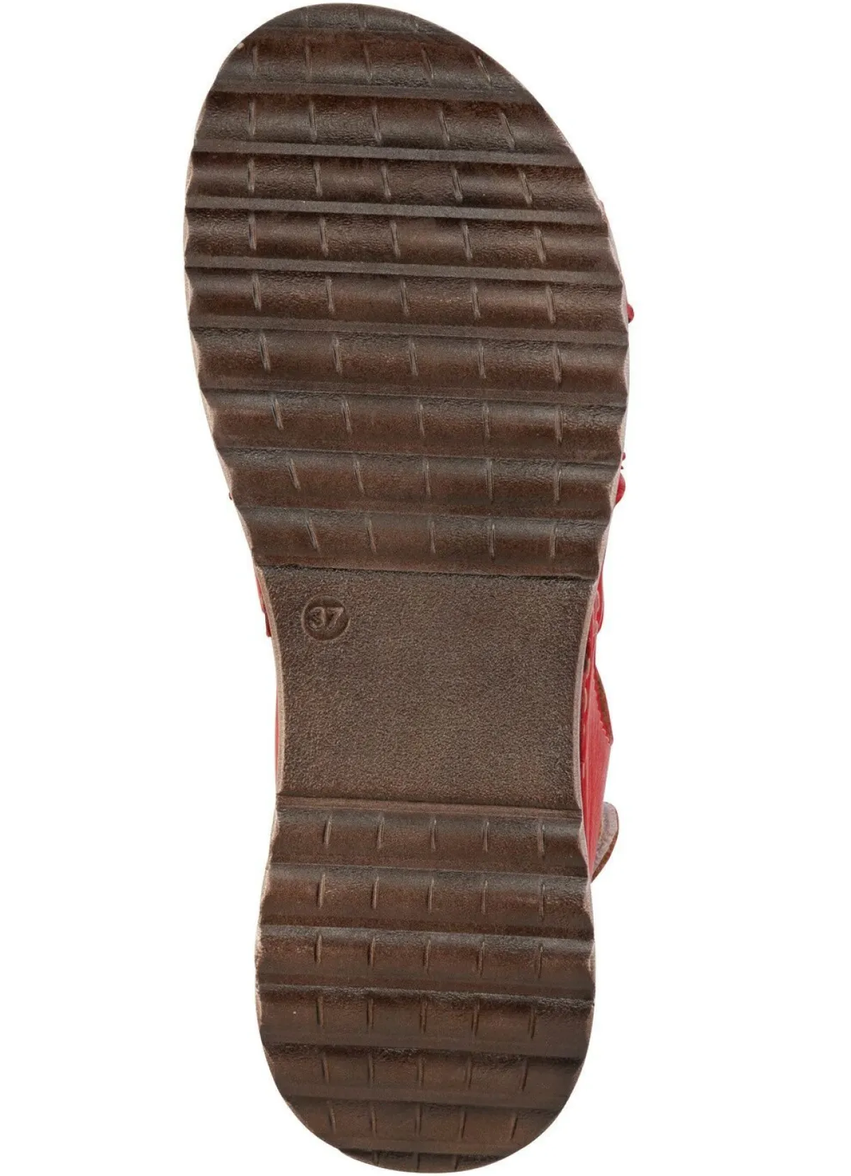 Online Gemini , leichte Damen-Sandalen, Weite G, aus Leder ROT