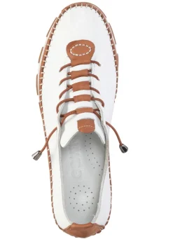 Discount Gemini , leichte Damen-Schnürschuhe, Weite G, mit herausnehmbarem Fußbett WEISS-BRAUN
