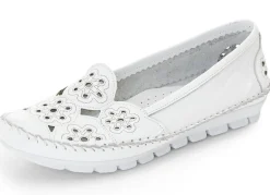 Outlet BADER Gemini, leichte Damen-Slipper, Weite G, mit herausnehmbarem Fußbett WEISS