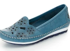 Outlet BADER Gemini, leichte Damen-Slipper, Weite G, mit herausnehmbarem Fußbett JEANSBLAU