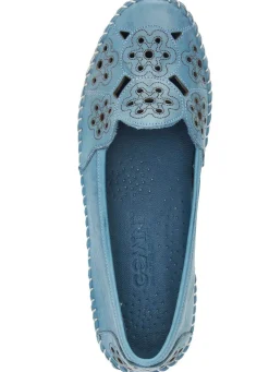 Outlet BADER Gemini, leichte Damen-Slipper, Weite G, mit herausnehmbarem Fußbett JEANSBLAU
