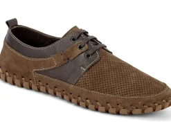 Hot Gemini , luftige Herren-Schnürschuhe, aus Leder MARONE-MOKKA