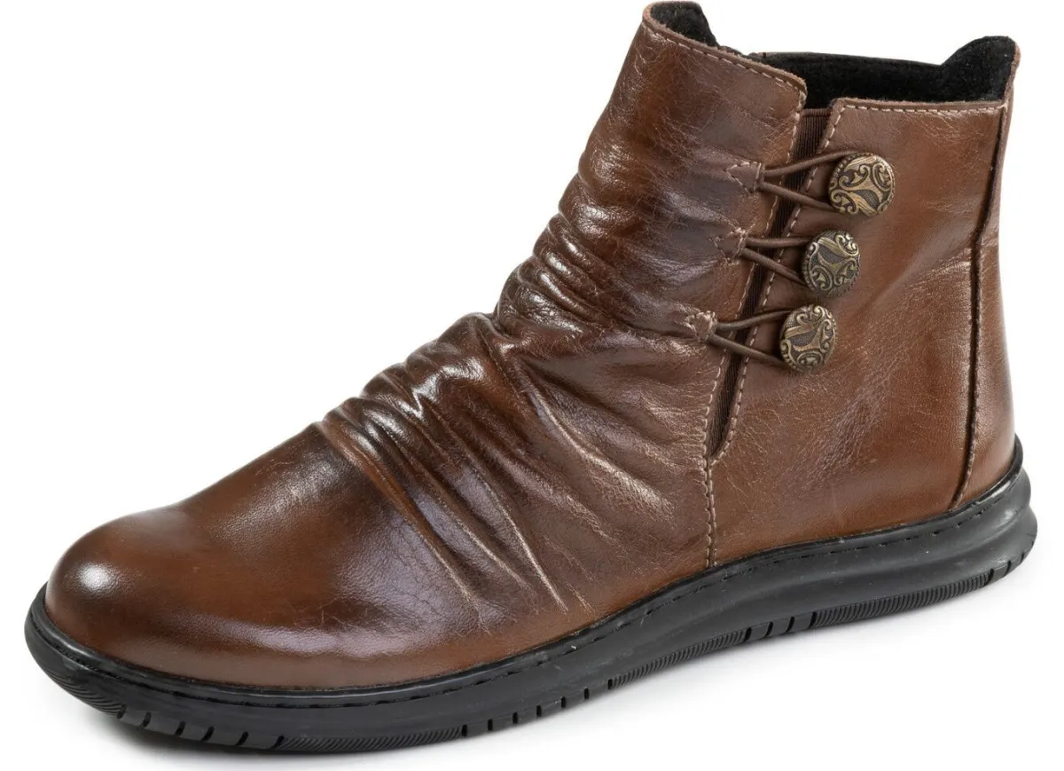 New Gemini , modische Damen-Boots, Winterschuhe, Weite G, mite herausnehmbarem Fußbett MOKKA