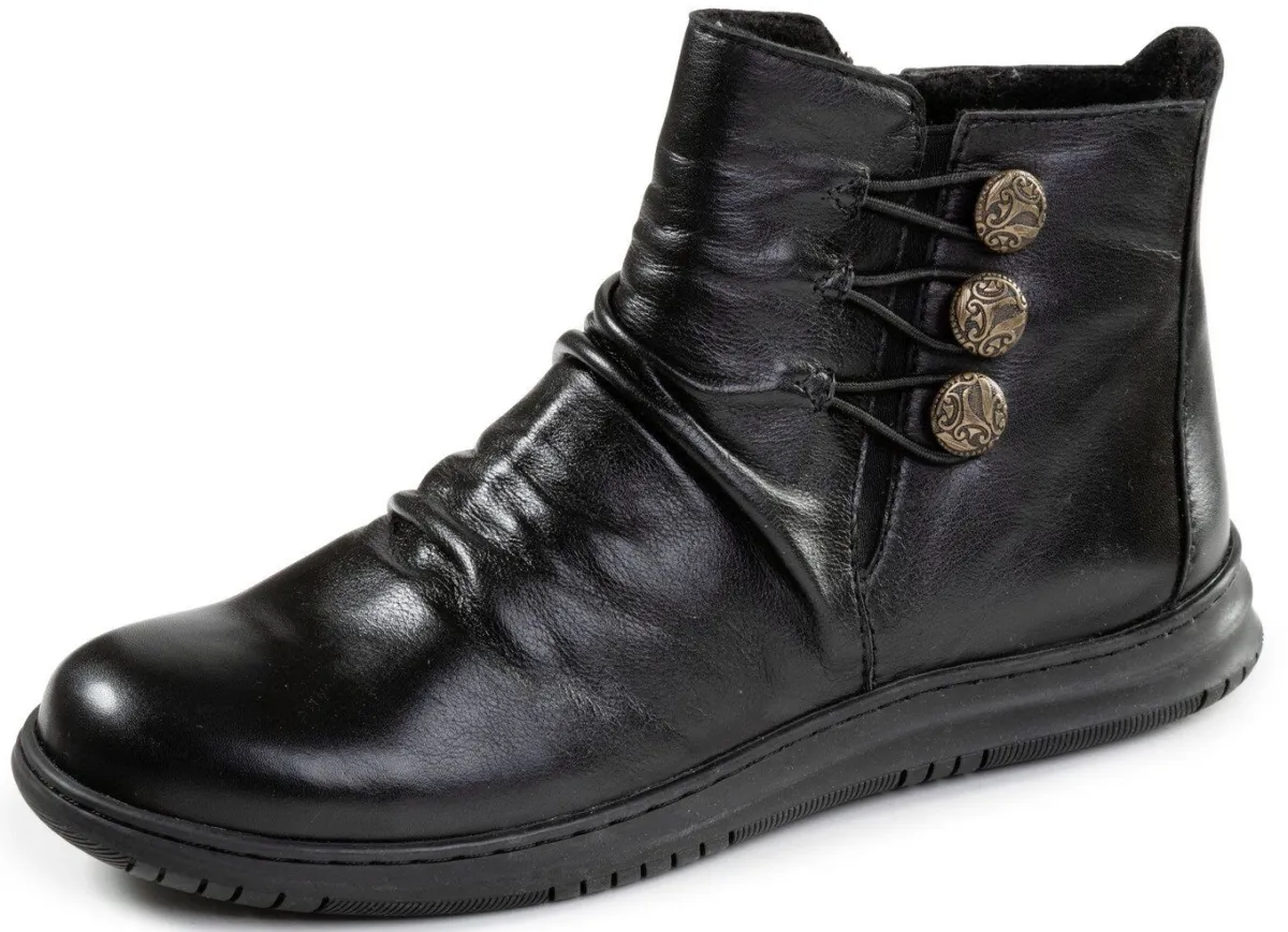 Outlet Gemini , modische Damen-Boots, Winterschuhe, Weite G, mite herausnehmbarem Fußbett SCHWARZ